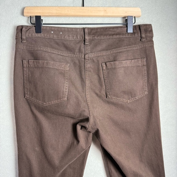 J. McLaughlin Women’s Brown Straight Leg Button Pull On Ankle Pants Size 10 - Picture 7 of 10